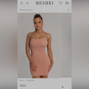 Meshki Mia Thin Strap Tan/Nude Mini Dress worn once & in very GOOD condition.